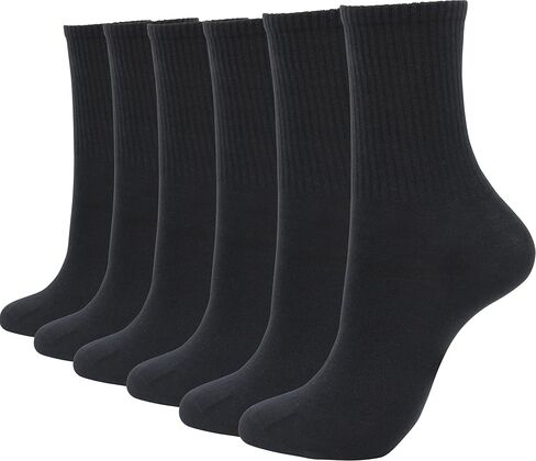 BenSorts Women Crew Sock Casual Cotton Calf Socks 6 Pairs Size 5-11 in Kuwait