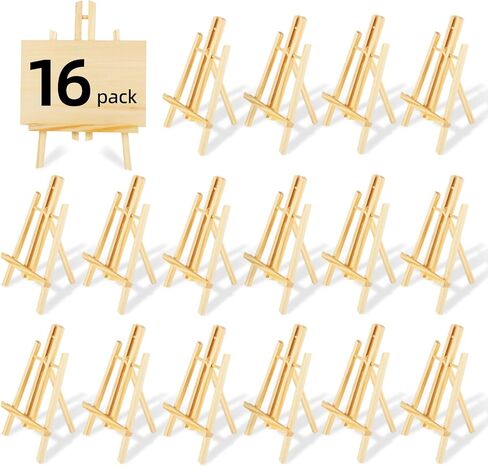 10 Pack 11.8" Wooden Easel, Easel Stand for Painting, Tabletop Easel for Artist/Students/Beginners, Portable Canvas Photo Picture Sign Holder in Saudi Arabia