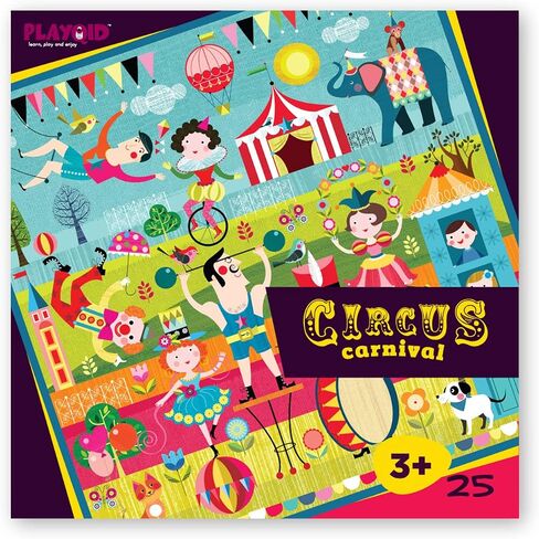 Circus Performers Jigsaw Puzzle for Toddlers | Carnival Tent 25 Jumbo Pieces Floor Puzzles for 3 Years Kids| Educational & Fun Themed Birthday Party Favors in Saudi Arabia