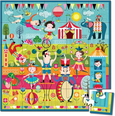 Circus Performers Jigsaw Puzzle for Toddlers | Carnival Tent 25 Jumbo Pieces Floor Puzzles for 3 Years Kids| Educational & Fun Themed Birthday Party Favors in Saudi Arabia