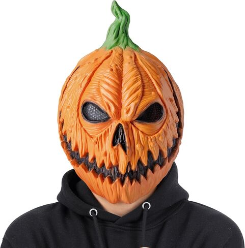 Spooktacular Creations Halloween Pumpkin Head Mask, Scary Pumpkin Heads for Photoshoot, Creepy Face Latex Mask for Kids Boys Girls Adult Halloween Cosplay Costume Accessories, Novelty Masquerade Party in Saudi Arabia