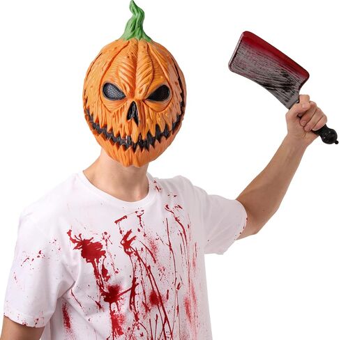 Spooktacular Creations Halloween Pumpkin Head Mask, Scary Pumpkin Heads for Photoshoot, Creepy Face Latex Mask for Kids Boys Girls Adult Halloween Cosplay Costume Accessories, Novelty Masquerade Party in Saudi Arabia