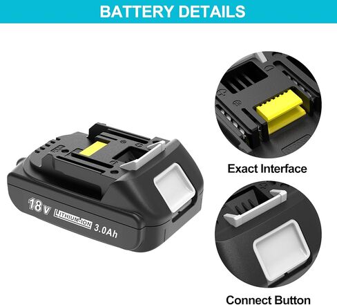 WORTHMAH BL1860 6.0Ah 18 Volt Battery Replacement for Makita 18V Battery with LED Indicator BL1815 BL1860 BL1830 BL1850B-2 LXT-400 Cordless Power Tools,2 Packs with 1 Carpenter Pencil in Saudi Arabia