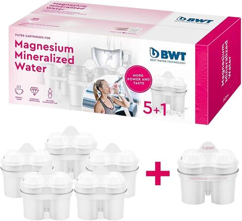 BWT 6 عبوات طويلة العمر Mg2+ خرطوشة لفلاتر المياه، سعة 120 لتر in Kuwait