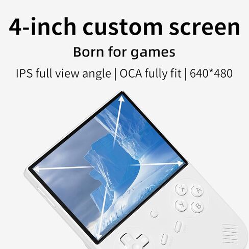 RG40XX V Linux OS Portable Game Console 64GB Storage 4.0-inch IPS Display H700 Quad-Core Bluetooth 4.2 3200mAh Battery 16M RGB Lighting(White) in Kuwait