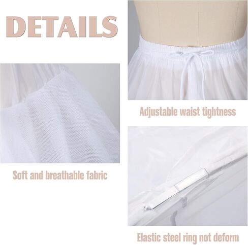 Women Petticoat Crinoline A-line Hoopless 4 layers Ball Gown Dress Underskirt Half Slips in Saudi Arabia