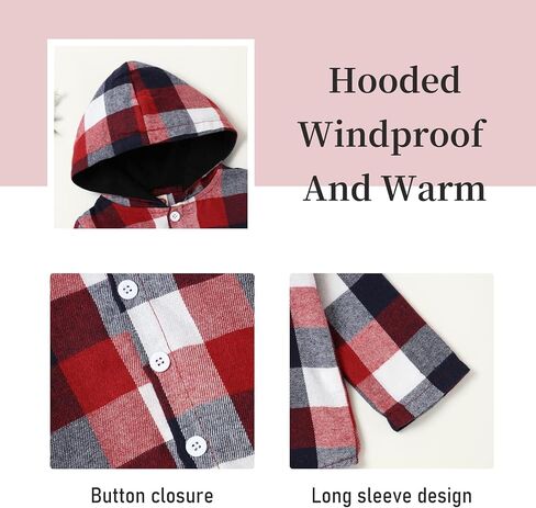 Fuermos Toddler Boy Clothes Plaid Flannel Hoodied Sweatshirt Tops + Letter Print Pants Boys Fall Winter Outfits in Kuwait