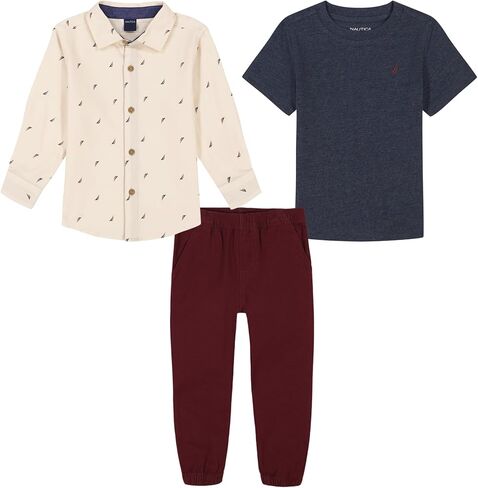 Nautica boys 3pc Woven Shirt/Tee/Woven Jogger Set in Saudi Arabia