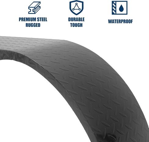 2Pcs Trailer Fenders, 66" x 9.1" x 20" Tandem Round Trailer Fenders, Heavy Duty Steel Double Axle Trailer Fenders Compatible with 13-15 Inch Wheels, Grey in Saudi Arabia