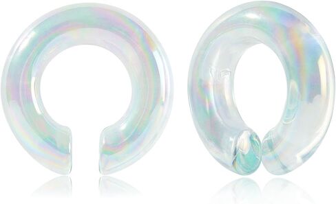 Ear Weights Glass Ear Heavy Earring Hangers Ear Hoop Plugs Ear Tapers Ear Expander Stretcher Body Piercing Jewelry for Men Women 2G 0G 00G Clear Blue Black Yellow in Kuwait