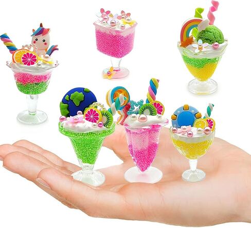 DIY Mini Cream Foods Toy Making Material Kit Kitchen Pretend Play Food Set for Kids Age 8+ Make Your Food (Dessert Bubble Tea Set) in Kuwait