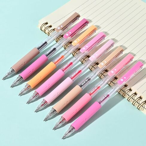 BAYTORY 8Pcs Gel Pens Colored, Assorted Colors, Pastel Pens, Fine Point 0.5 mm, Retractable Quick Dry Ink Pen, Smooth Writing for Office School Supplies (Pink Series) in Kuwait