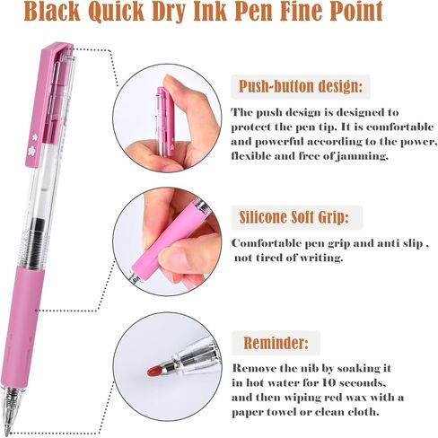 BAYTORY 8Pcs Gel Pens Colored, Assorted Colors, Pastel Pens, Fine Point 0.5 mm, Retractable Quick Dry Ink Pen, Smooth Writing for Office School Supplies (Pink Series) in Kuwait