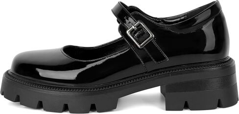 Eldof Women's Mary Jane Shoes Platform Lug Sole Low Heel Chunky Pumps Round Toe Ankle Strap Oxfords Dress Shoes for Uniform Graduation School Work 2 Inches in Saudi Arabia