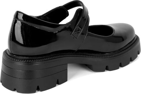 Eldof Women's Mary Jane Shoes Platform Lug Sole Low Heel Chunky Pumps Round Toe Ankle Strap Oxfords Dress Shoes for Uniform Graduation School Work 2 Inches in Saudi Arabia