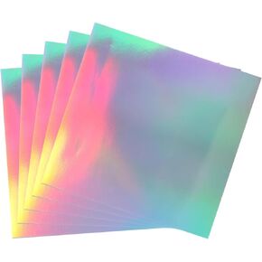 PATIKIL 12"x12" Holographic Cardstock, 10 Pack Metallic Iridescent Mirror Paper Foil Board Reflective Sheets for Scrapbook Poster DIY Craft, Mixed Color