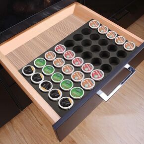 Coffee Pod Holder Compatible with KCup Keurig Pods Coffee Holder Drawer Organizer Tray for Kitchen Office Home Holds 40 Coffee Pods (16.5" X 11")