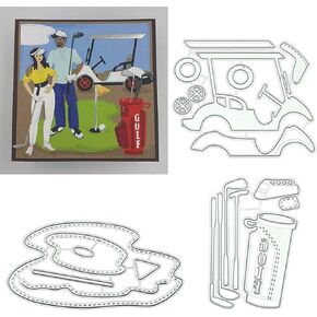 Golf Tools Metal Die Cuts,Cutting Dies for Card Making Clearance,Embossing Dies for Scrapbooking, DIY Album Paper Cards Art Craft Decoration