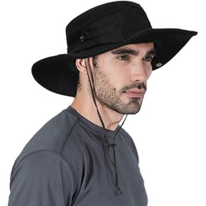Fishing Sun Bucket Hat Mens UV Protection Wide Brim Outdoor Boonie Safari Beach Hiking Golf Cap