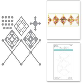 Spellbinders Kaleidoscope Argyle Slimline Collection Metal Etched Dies