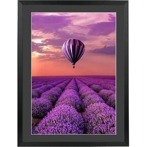 إطارات صور مقاس 16 × 20، صور عرض 14 × 18 بوصة مع حصيرة أو 16 × 20 بوصة بدون حصيرة، إطار رسم ماسي 16 × 20 من الخشب الصلب الأسود (T22B1620B1418) in Kuwait