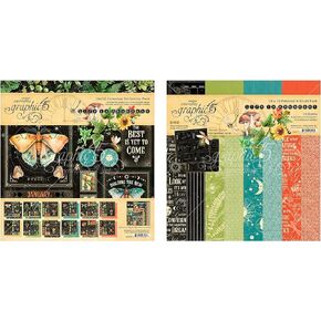 حزمة مجموعة Graphic 45 Life is Abundant - حزمة مجموعة 12 × 12 + 12 × 12 حزمة ورق مزدوجة الجوانب in Kuwait