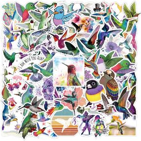 52Pcs Colorful Hummingbird Aesthetics Stickers Pack, Cute Vinyl Waterproof Graffiti Decals for Kids Adults Teens for Birthday Party Supplies Decoration Gifts for Helmet Laptop Water Bottles Suitcase