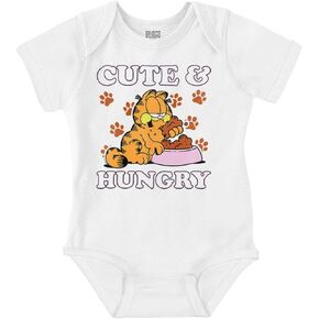 Brisco Brands Garfield Cartoon Cute and Hungry Baby Bodysuit Jumper Girls