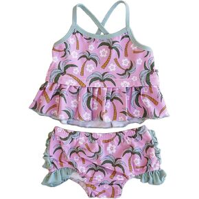 Caden Lane® UPF 50+ Two Piece Strappy Tankini with Ruffle Bottom for Babies & Toddlers
