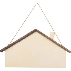 EXCEART Craft Wood Unfinished Wood Sign Blank House Shaped Hanging Wooden Plaque DIY Craft Project Wood Sign with Rope Door Wall Art Decorative Wood for Wood Burning Projects