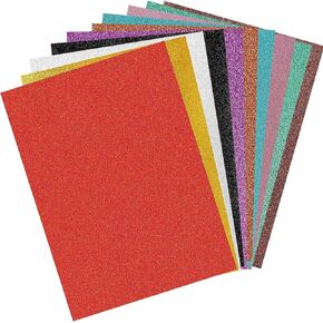 Glitter Cardstock Paper, 20 Sheets A4 Colored Cardstock for Cricut, Glitter Paper for Crafts, Premium Glitter Card Stock for DIY&Art Projects, Sparkly Paper for Card Making, 10 Colors 250 GSM