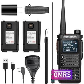 TIDRADIO TD-H8 GMRS Radio Walkie Talkies، برمجة APP، برمجة دون اتصال، استيراد مكرر GMRS بنقرة واحدة، دعم Chirp، راديو ثنائي النطاق طويل المدى في اتجاهين، أخضر (الجيل الثاني)