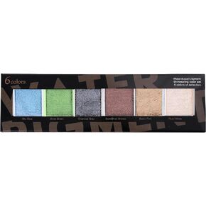 Golden Artistry: 6 Metallic Watercolor Paints Including Lustrous Gold for Professional Artwork
