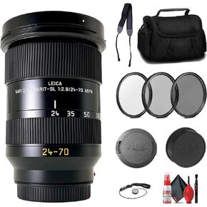 Leica Vario-Elmarit-SL 24-70mm f/2.8 ASPH. Lens (11189) with Padded Lens Case + 82mm 3-Piece Filter Kit + Neck Strap + Lens Cap Keeper + Cleaning Kit