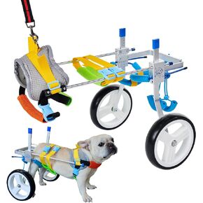 Adjustable Dog Wheelchair for Back Legs| Pet Wheelchairs with Disabled Hind Legs Walking|Stabel & Light Weight (7-Size) (S)