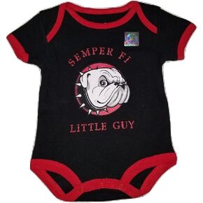 TC Bulldog U.S.M.C. Semper Fi Little Guy Baby Bodysuit (3-6 months)