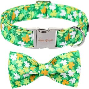 Unique style paws St. Patrick's Day Dog Bandana Clover Bandanas with Flower for Small Medium Large Boys Girls Dogs