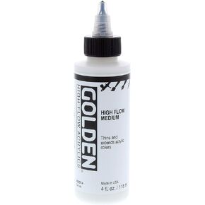 High Flow Medium by GOLDEN, 4 fl. oz. Bottle, Professional Acrylic Medium, Transparent