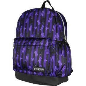 INTIMO Wednesday TV Show Series Tossed Symbol Character Backpack Dual Compartment
