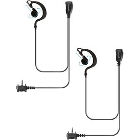 2 Pack Single Wire Earhook Earpiece for Motorola Vertex Radios VX-210 VX-231 VX-261 VX-264 VX-351 VX-354 VX-410 VX-424 VX-450 VX-451 VX-454 VX-459 EVX-261 EVX-531 EVX-534 EVX-539, G Shape Headset