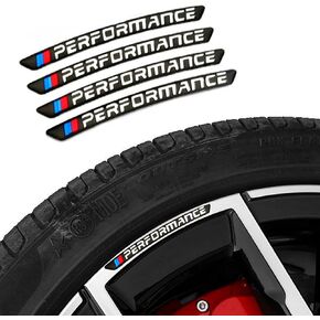 4PCS 3D Wheel hub Stickers Decorative Stickers M Sticker car Logo Badge Stickers Aluminum Alloy Material（Black）