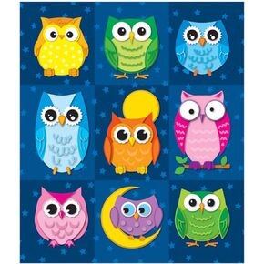 Carson Dellosa Education Colorful Owls (stickers) Multi, 1" x 1"
