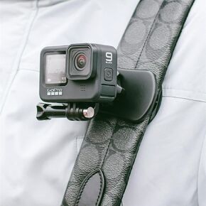 SZsic 360 Rotation Backpack Camera Clip Mount Compatible with GoPro Hero9/8/7/6/5/4/Session DJI Osmo Action Insta360 ONE R/X Xiaomi Yi Action Cameras