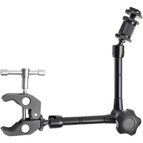 fotoconic 11" / 28cm Articulating Friction Magic Arm & Large Adjustable Super Rod Clamp Pliers Clip with 1/4" and 3/8" Thread for DSLR Camera Rig, LCD Monitor, LED Lights, Flash Light