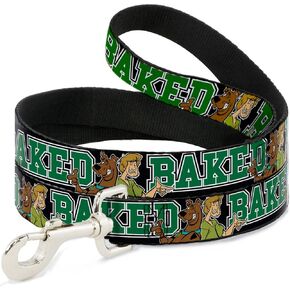 Buckle-Down Pet Leash - Scooby Doo & Shaggy Pose/BAKED Black/Green - 4 Feet Long - 1/2" Wide