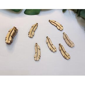 30pcs of Feather Shape DIY Unfinished Wood Jewelry,Laser Cut Natural Wood Earrings Blanks,Wood Feather Shapes (2'')