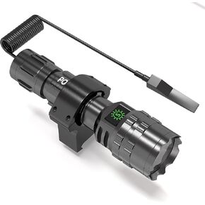 POVAST Tactical Flashlight with Rail Mount Pressure Switch 1600 Lumens for Picatinny Rail, 5 Modes