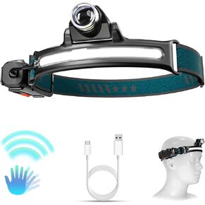 LED Headlights, Rechargeable Headlamps, with 270° Wide Beam Headlights, 1000 Lumens Super Bright 6 Modes&Motion Sensors Sweat Proof Head Flashlight for Outdoor Camping Fishing Running