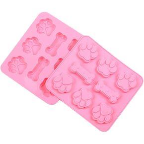 POPBLOSSOM Pet Paw Print with Bone Silicone Mold Treat Dog Candy Chocolate Soap