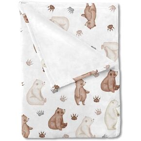 Baby Woodland Animals Leaves Mushroom Baby Blanket Boys Girls Deer Rabbit Fox Flannel Soft Swaddle Blanket Receiving Blankets Toddler Nursery Bed Blanket Carseat Stroller Crib Cover 30x40